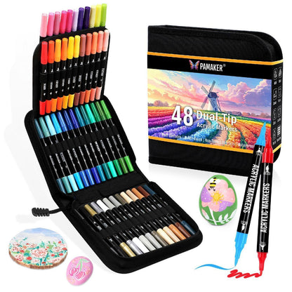 Acryl Marker Set 48 Farben – Dual Tip für Kunst & DIY