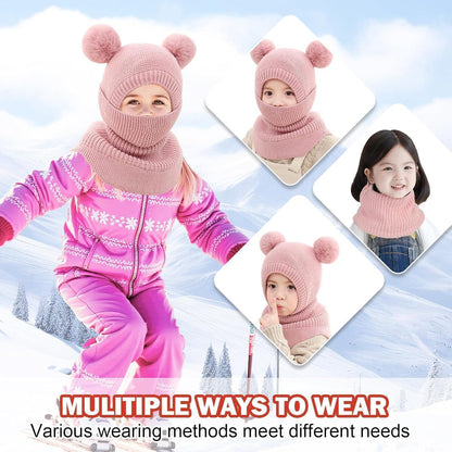 Winter Sturmhaube Kinder 2-5 Jahre, Warm & Winddicht Rosa