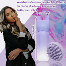 Haaröl Applikator mit Scalp Massager - Lila Haaröl Flasche