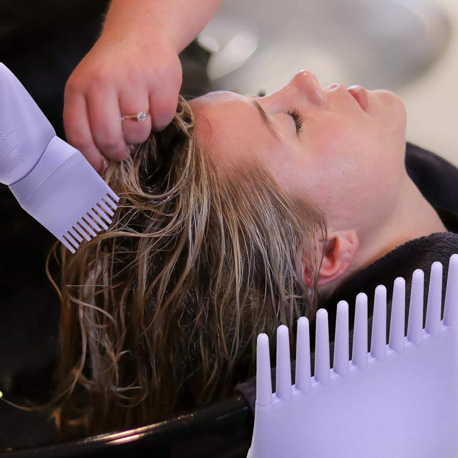 Haaröl Applikator mit Scalp Massager und Flasche, lila - Haarstyling