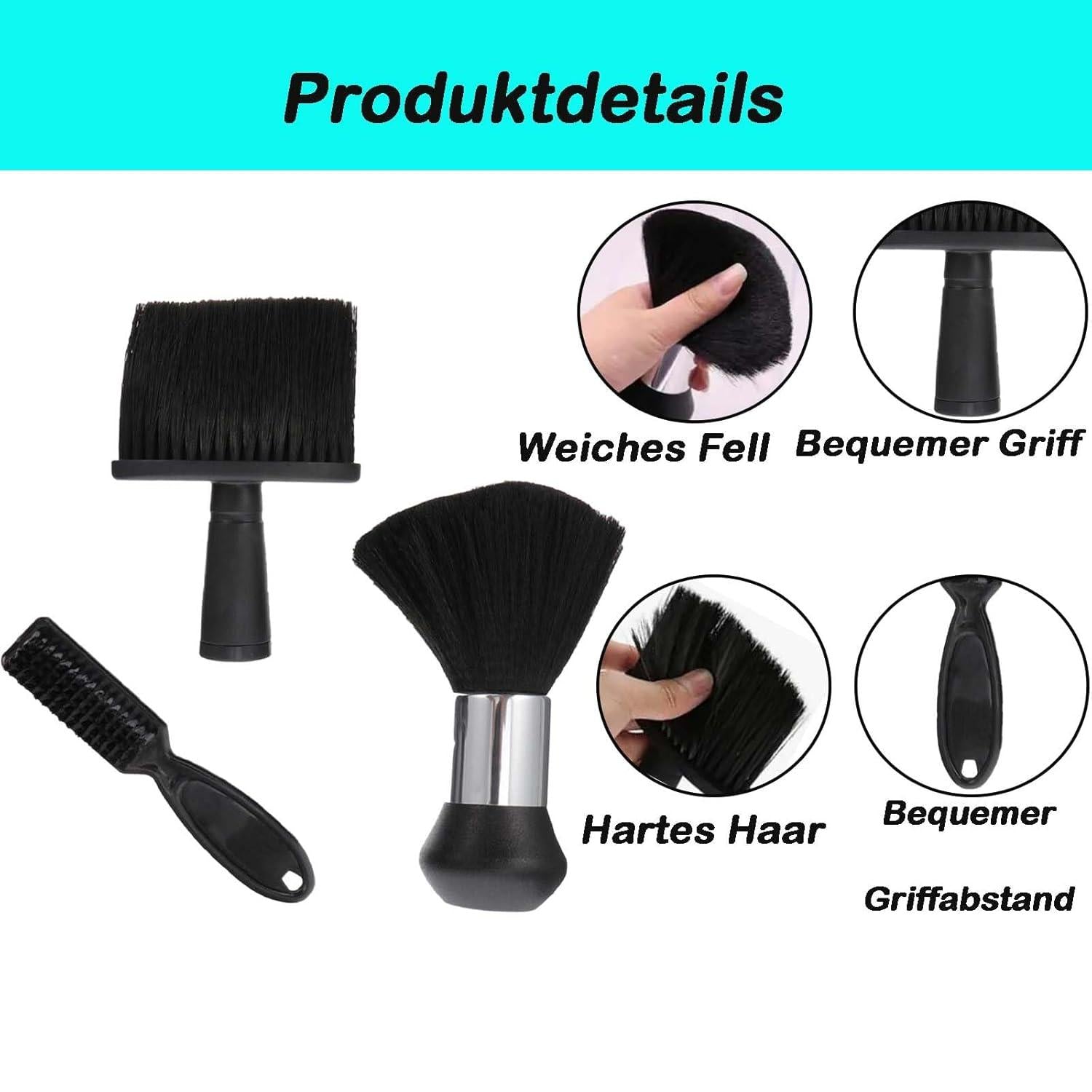 3er Set professionelle Friseur Bürsten für Männerfrisuren