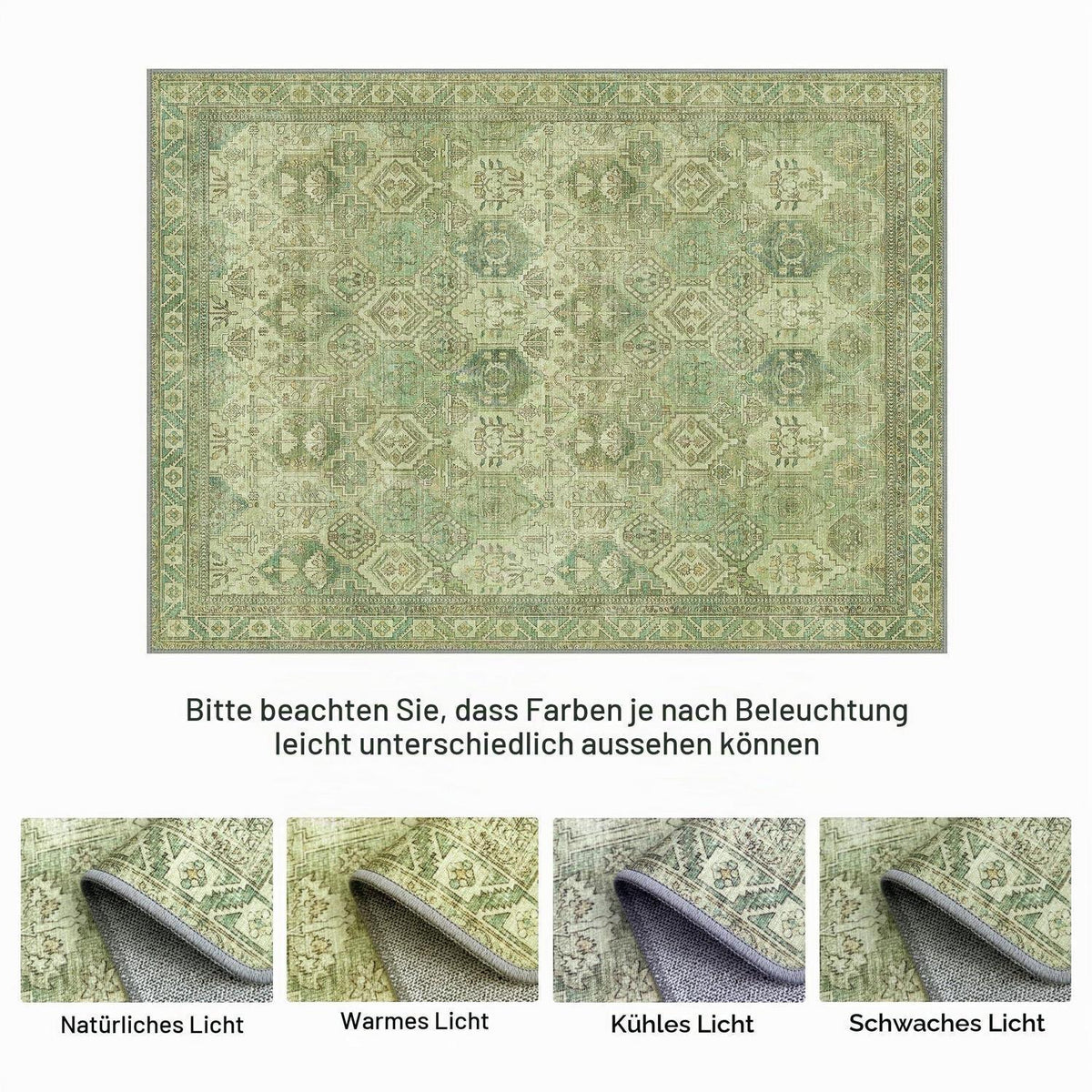 Vintage Teppich Rechteckig 160x230cm - Grasgrün