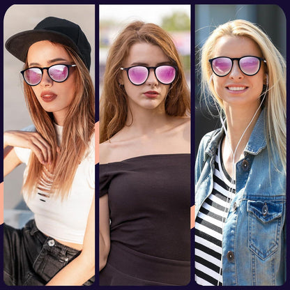 Damen Sonnenbrille Polarisiert Retro Rund UV400 Cateye