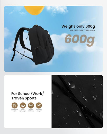 Schwarzer LOVEVOOK Schulrucksack 15,6 Zoll Laptopfach Leicht Uni Arbeit