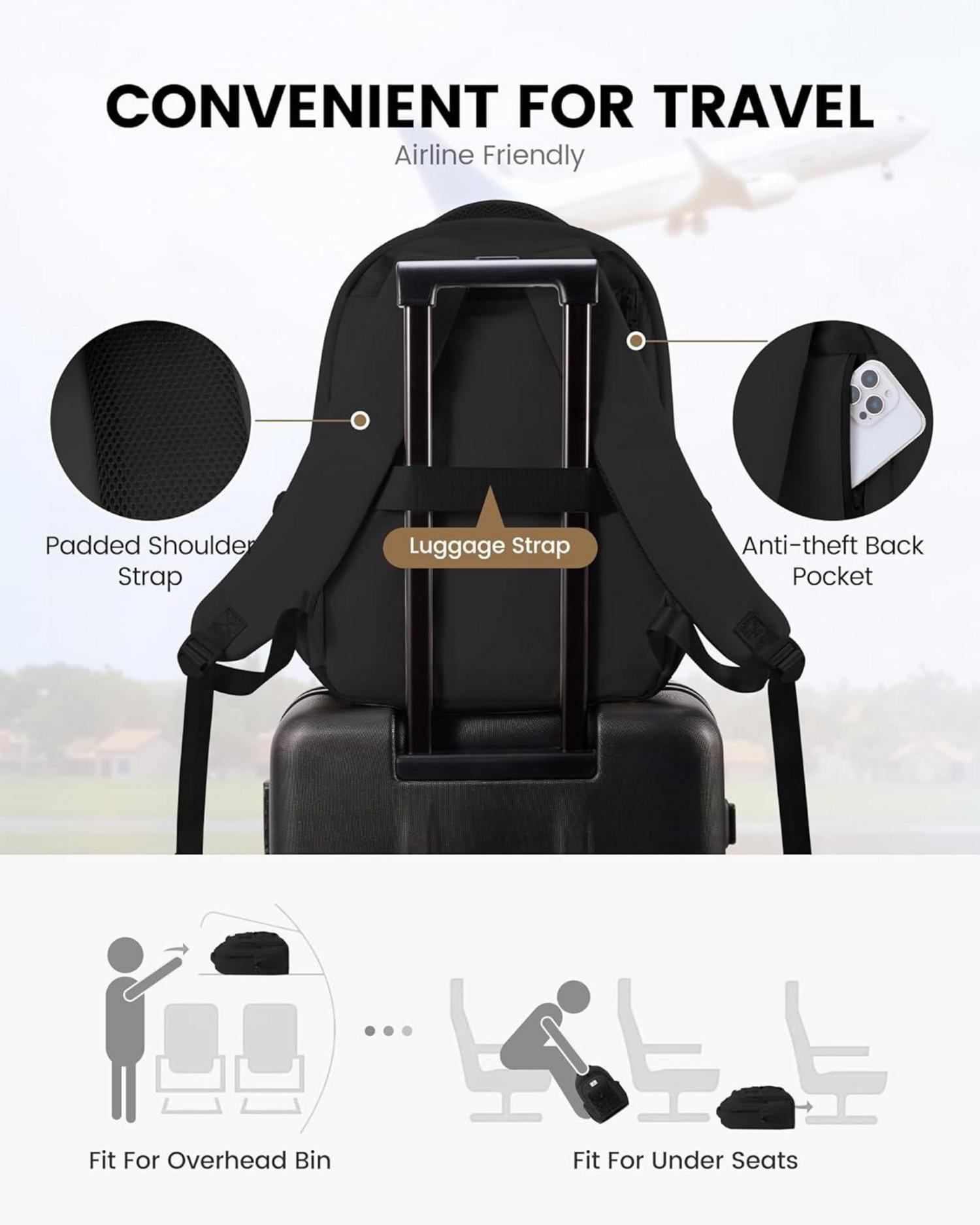 Rucksack Damen Herren 15,6 Zoll Schulrucksack Laptopfach Leicht