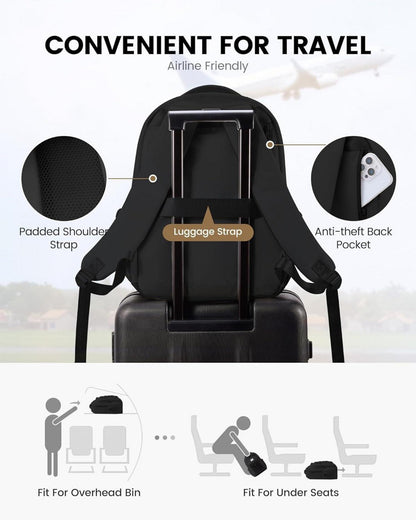 Rucksack Damen Herren 15,6 Zoll Schulrucksack Laptopfach Leicht