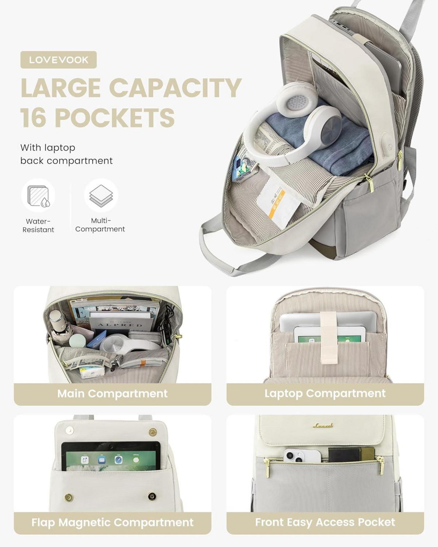 LOVEVOOK Damen Rucksack Schulrucksack Mädchen 15,6 Zoll