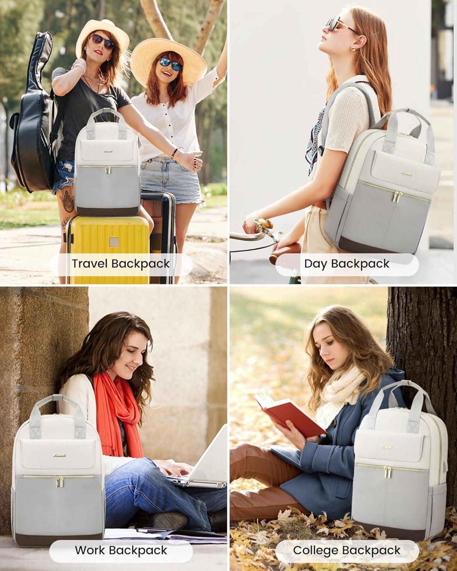 Rucksack Damen Schulrucksack Teenager Mädchen 15,6 Zoll Laptopfach