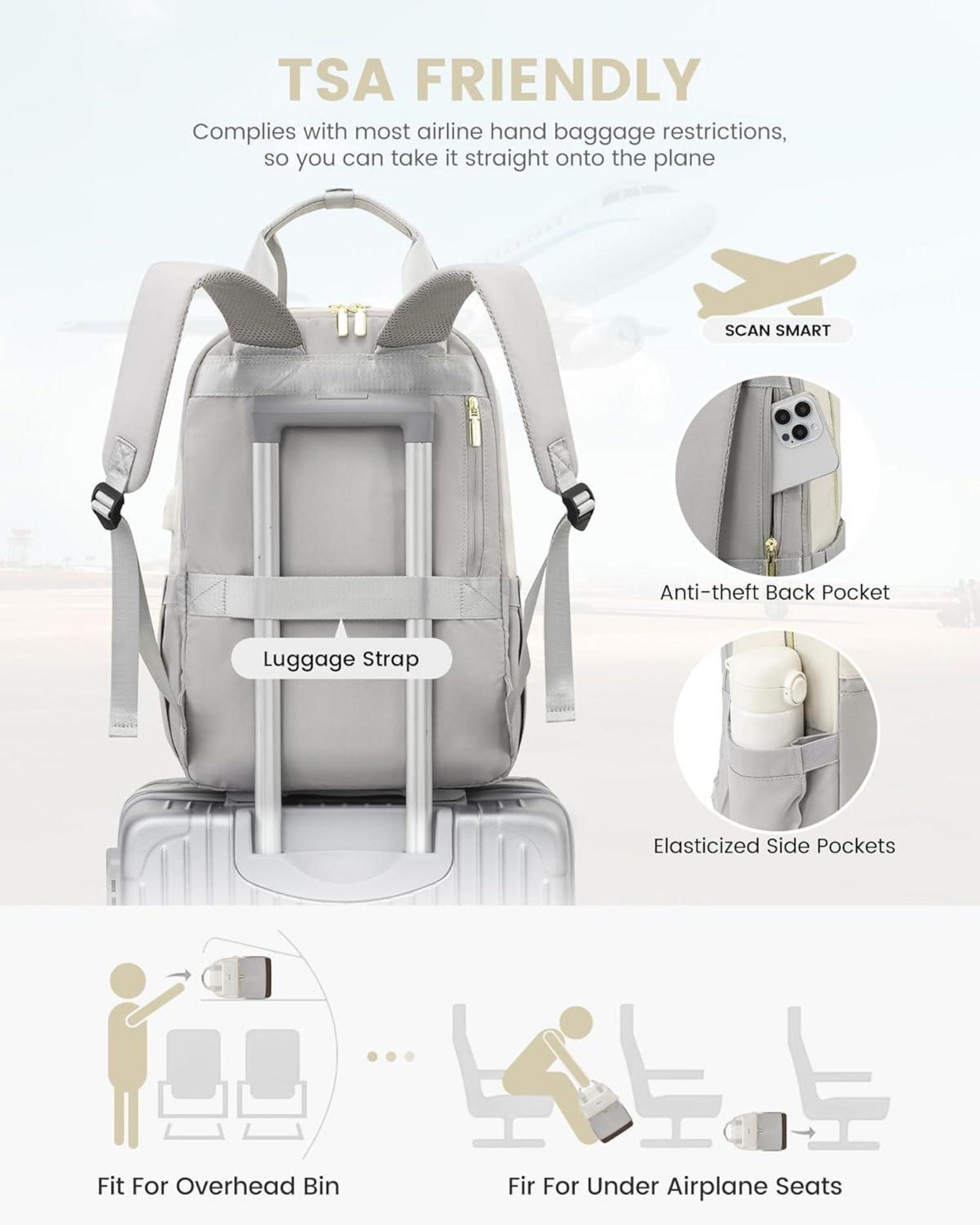 Schulrucksack Damen 15,6 Zoll Laptopfach Wasserdicht Daypack Uni Büro