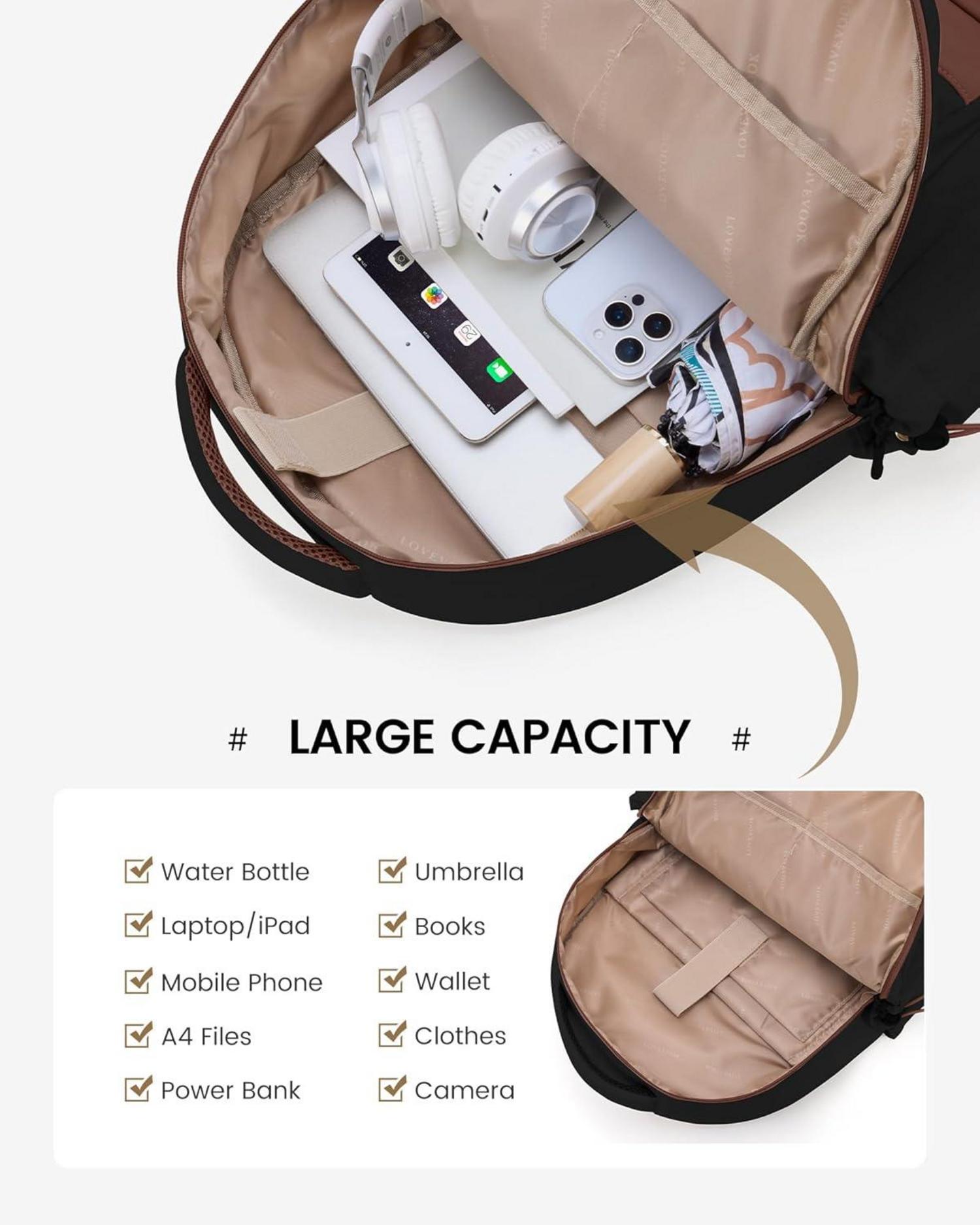 15,6 Zoll LOVEVOOK Rucksack Damen Herren mit Laptopfach & Schlüsselbund - Leichter Multifunktionaler Tagesrucksack