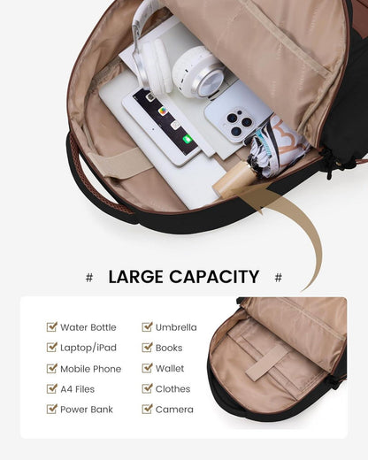 15,6 Zoll LOVEVOOK Rucksack Damen Herren mit Laptopfach & Schlüsselbund - Leichter Multifunktionaler Tagesrucksack