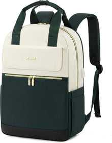 Damen Rucksack 15,6 Zoll Laptopfach Wasserdicht Dunkelgrün