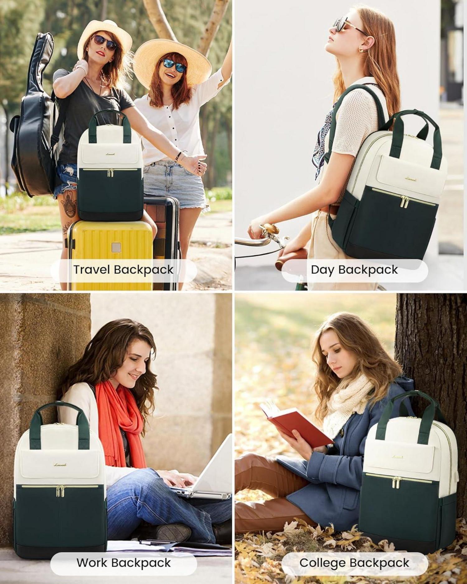 Rucksack Damen 15,6 Zoll Laptopfach Wasserdicht Uni Reise Büro Daypack