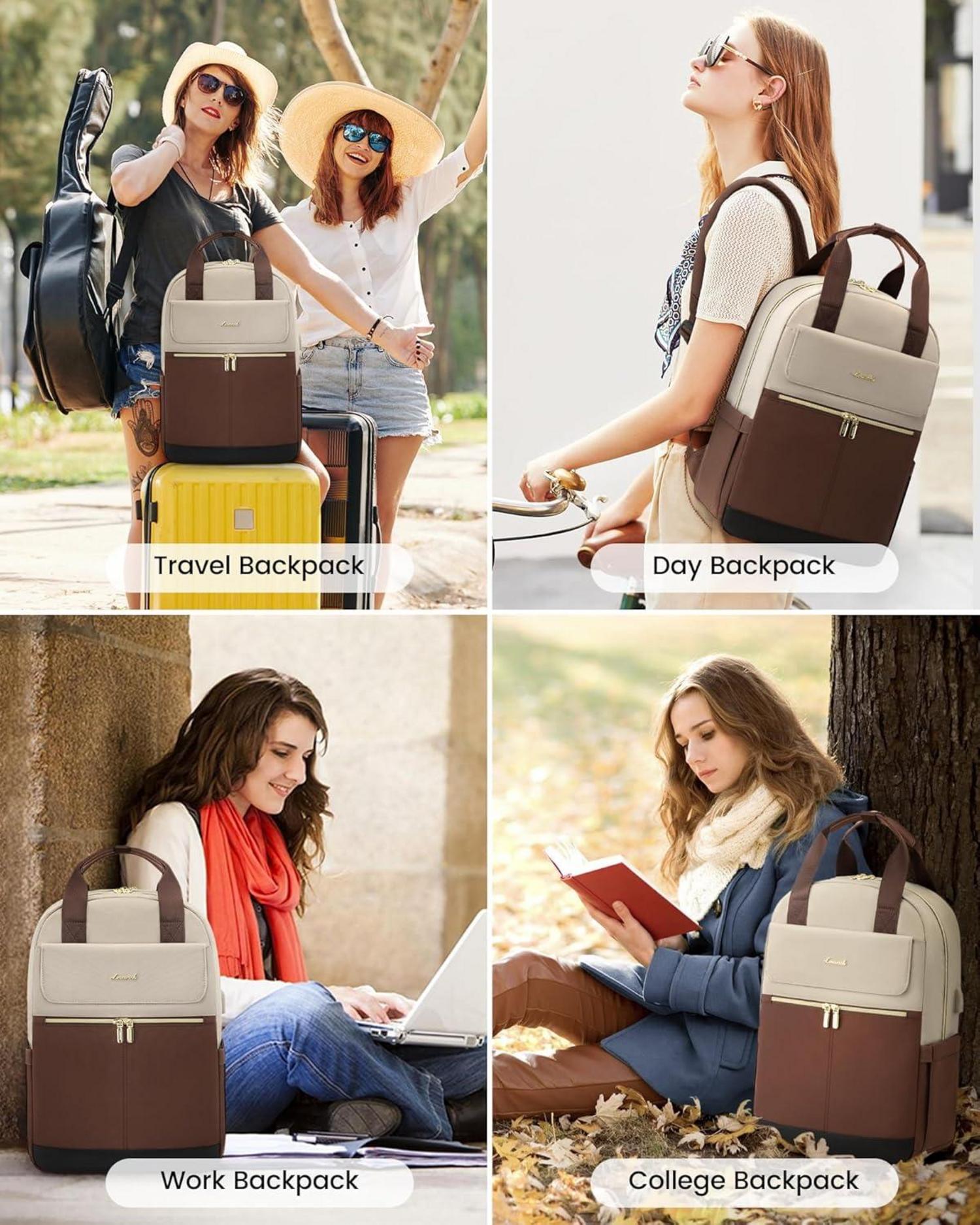 Rucksack Damen Schulrucksack Mädchen 15,6 Zoll Laptopfach Wasserdicht