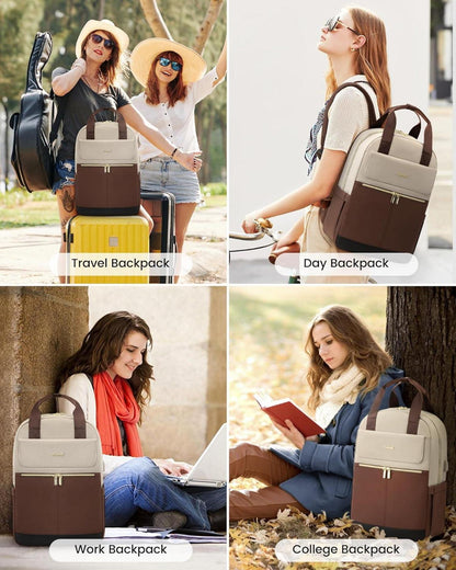 Rucksack Damen Schulrucksack Mädchen 15,6 Zoll Laptopfach Wasserdicht