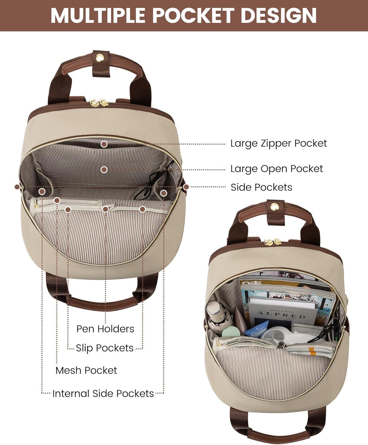 LOVEVOOK Rucksack Damen 15,6 Zoll Laptopfach Wasserdicht Daypack Büro Uni Reise