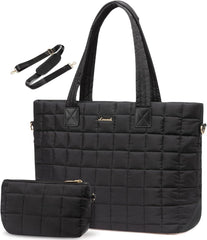Laptoptasche Damen Schwarz 17 Zoll Groß mit Trennwand Organizer
