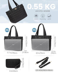 Laptoptasche Damen 17 Zoll Schwarz Business Uni Büro Handtasche