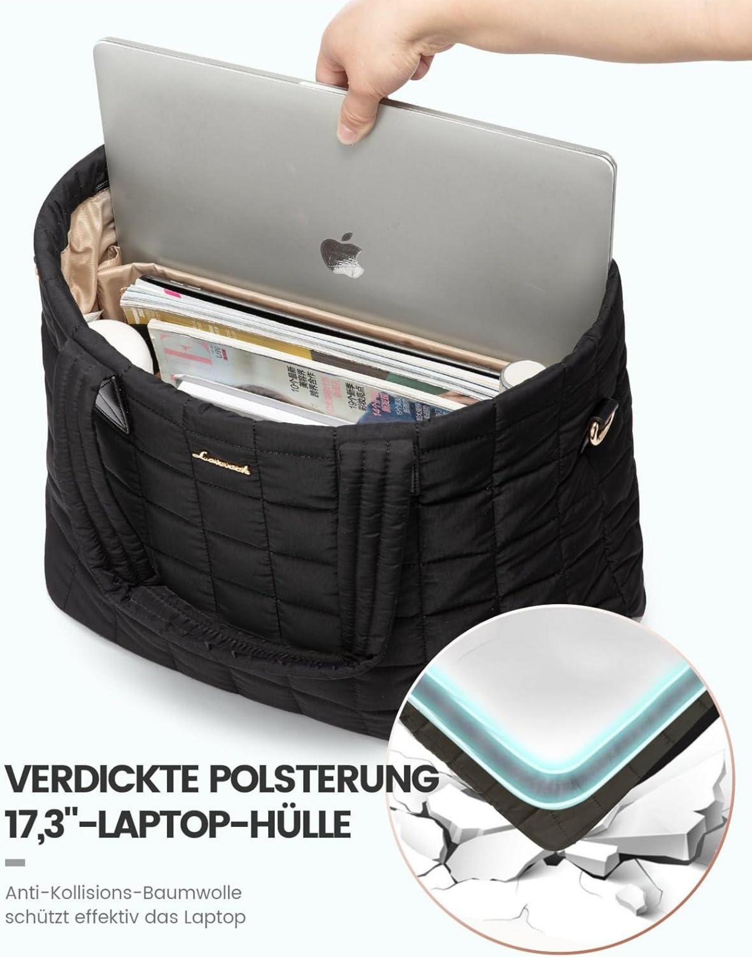 17 Zoll Laptoptasche Damen Schwarz Groß mit Trennwand - Business Uni
