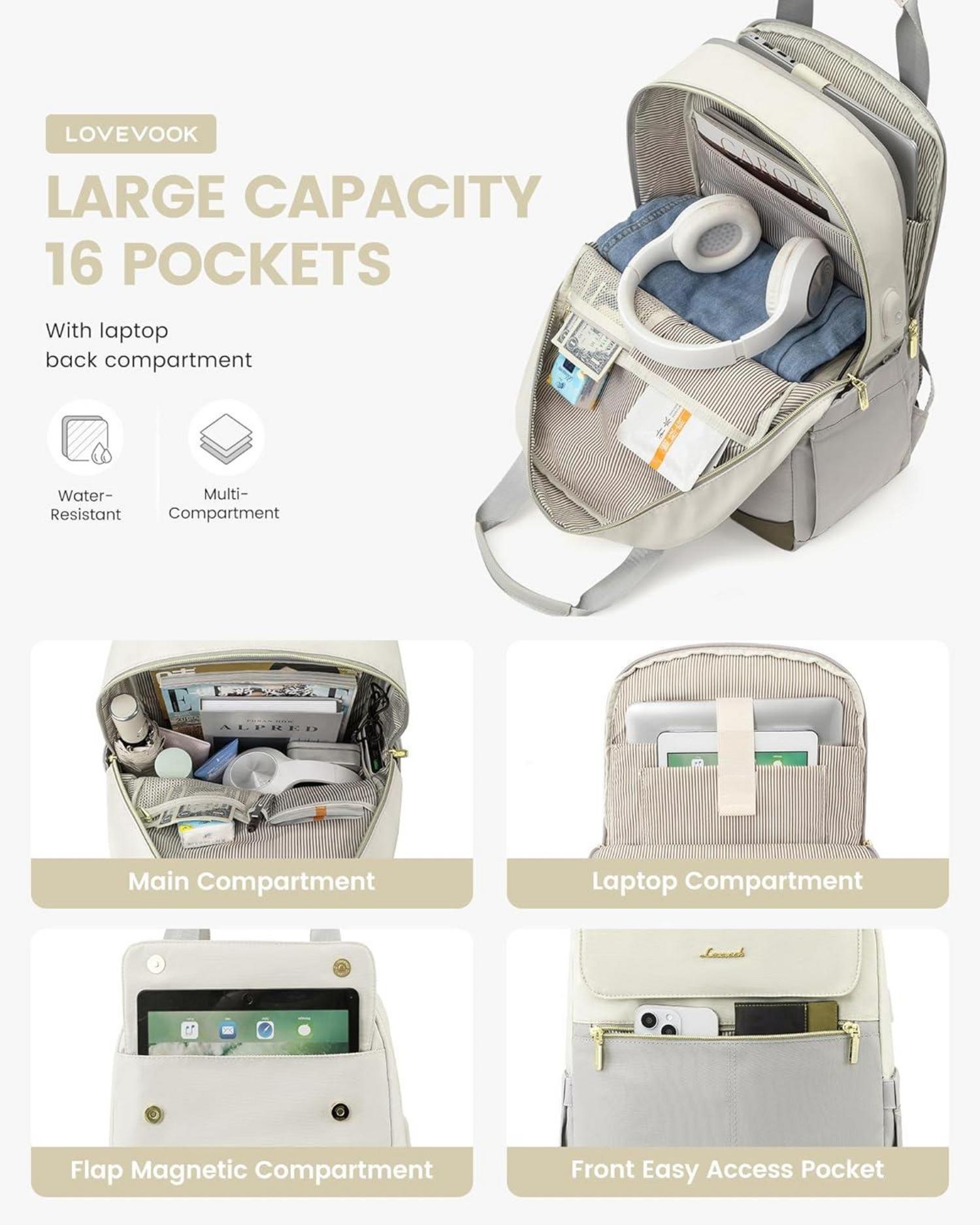 Damen Rucksack 17 Zoll Laptop Schulrucksack wasserdicht