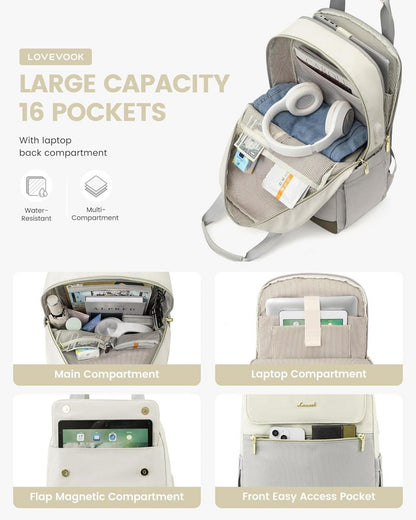 Damen Rucksack 17 Zoll Laptop Schulrucksack wasserdicht