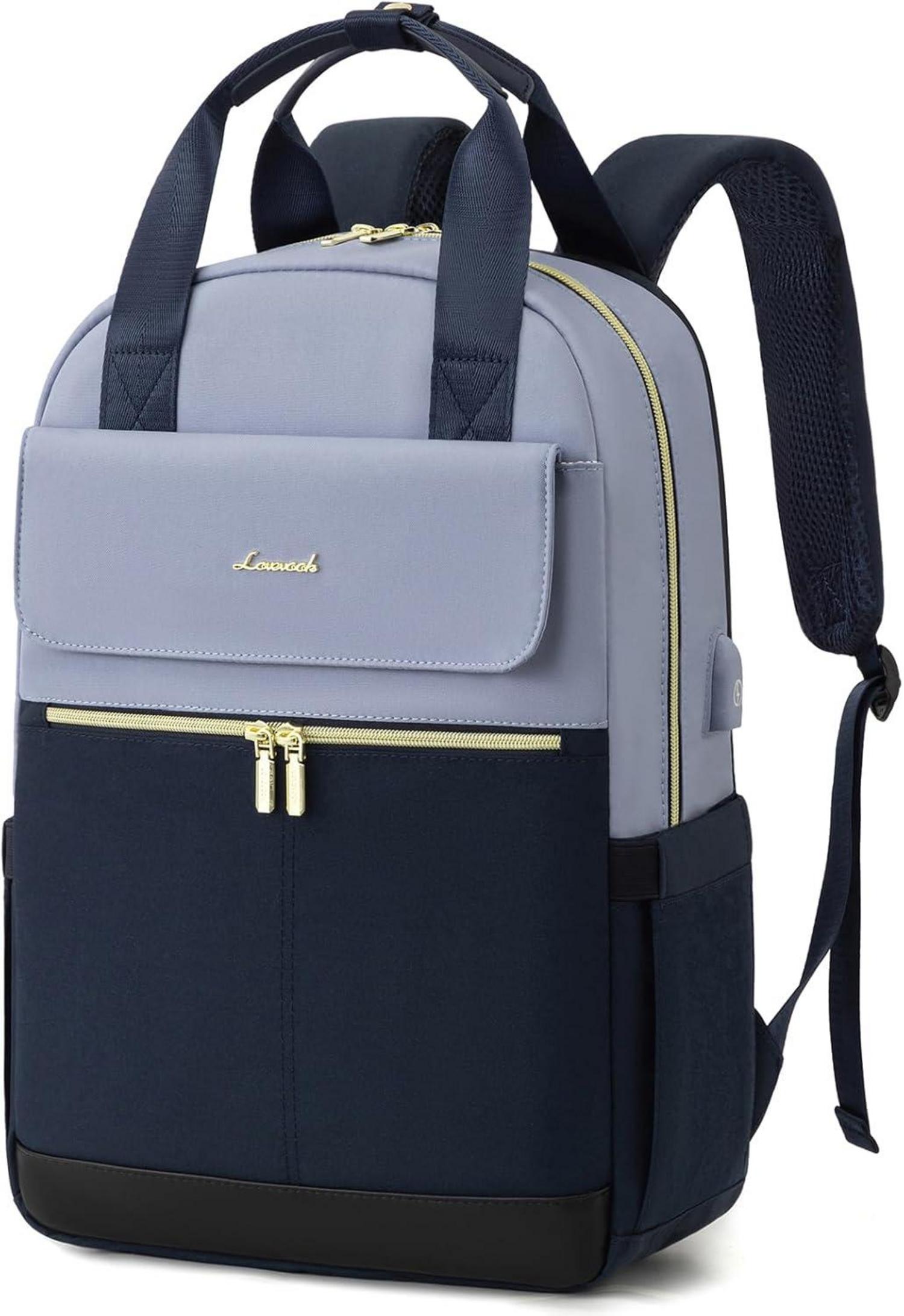Rucksack Damen 15,6 Zoll Laptopfach Wasserdicht Blau