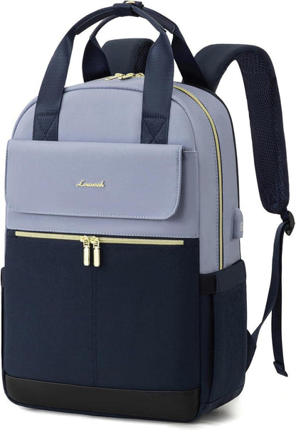 Rucksack Damen 15,6 Zoll Laptopfach Wasserdicht Blau
