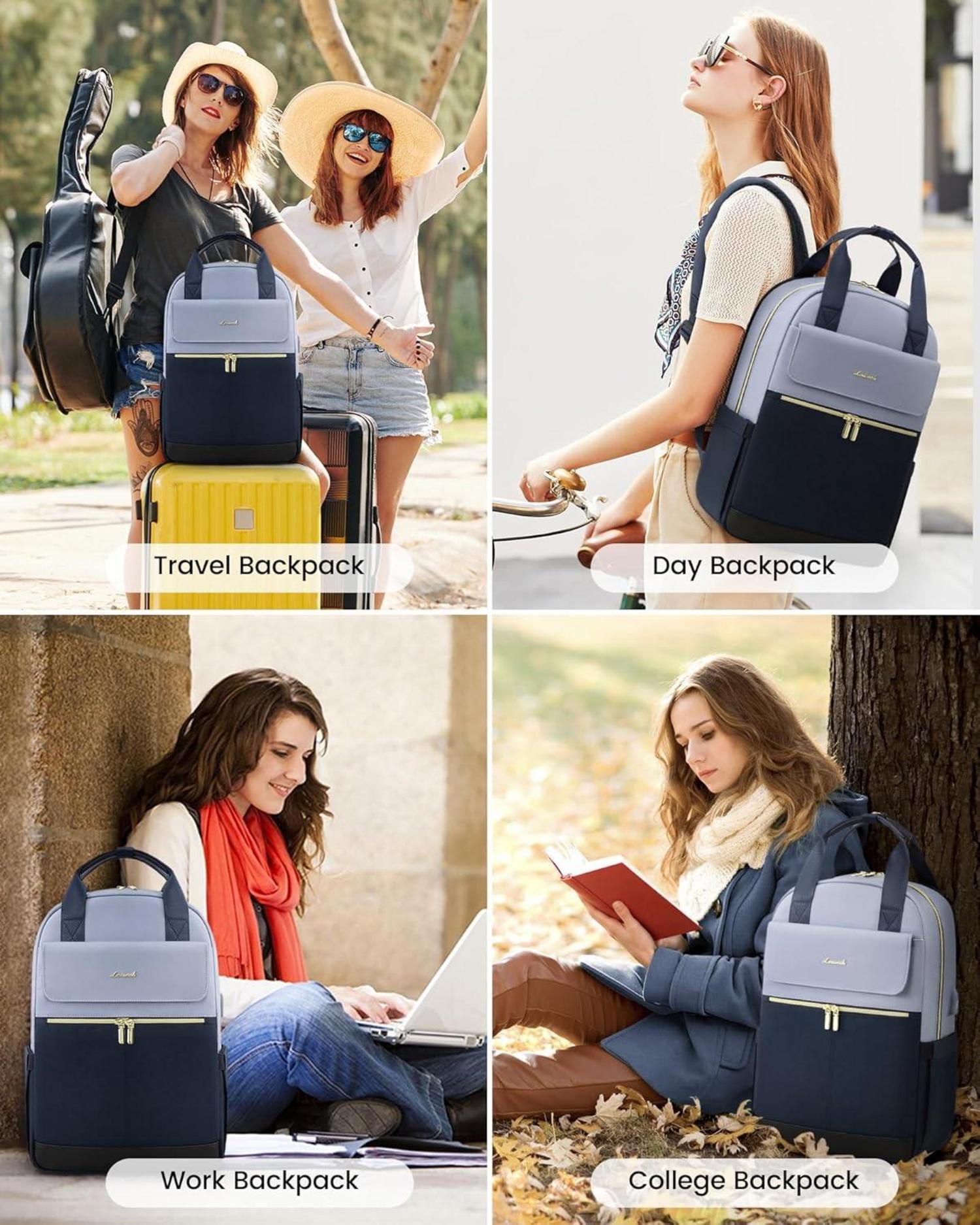 Rucksack Damen Schulrucksack Mädchen 15,6 Zoll Laptopfach Wasserdicht