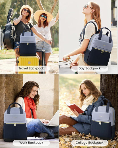 Rucksack Damen Schulrucksack Mädchen 15,6 Zoll Laptopfach Wasserdicht