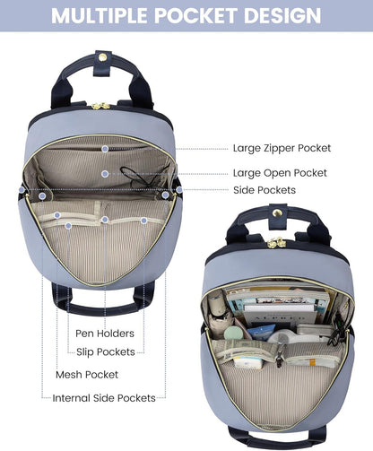 LOVEVOOK Rucksack Damen 15,6 Zoll Laptopfach Wasserdicht Blau