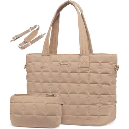 Laptoptasche Damen 15,6 Zoll Khaki Arbeitstasche Groß