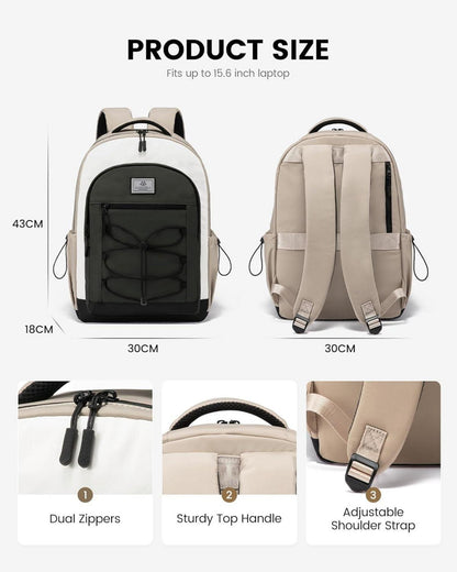 15,6 Zoll Schulrucksack mit Laptopfach für Damen Herren