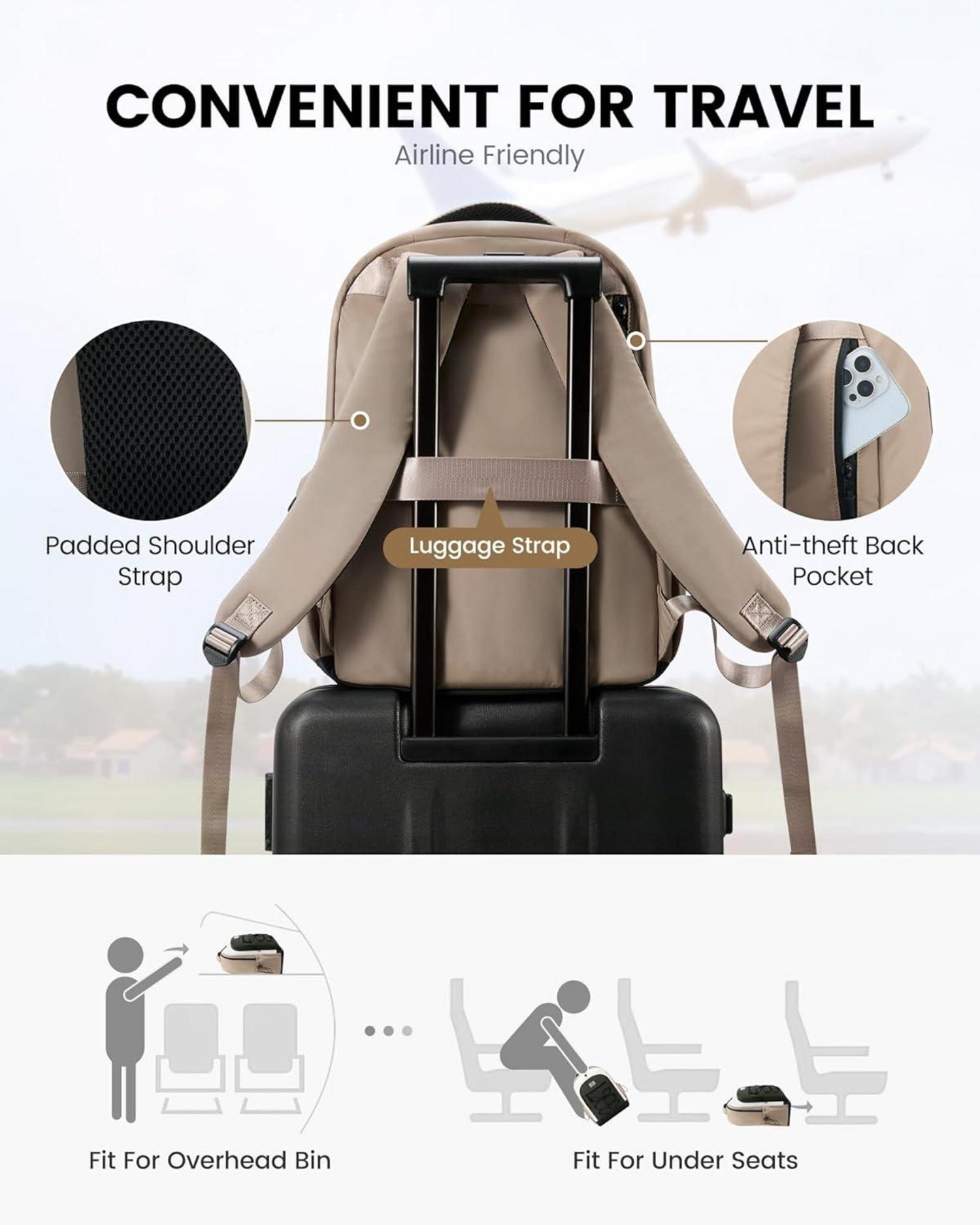 Schulrucksack Damen Herren 15,6 Zoll Laptopfach Leicht Wandern Outdoor