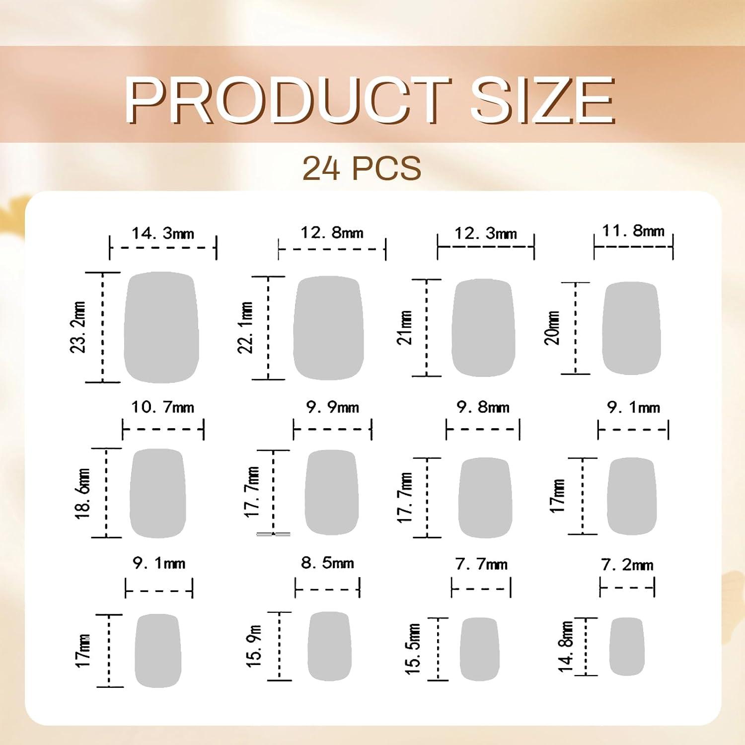 24er Set Schwarze Glänzende Press on Nägel für Damen Und