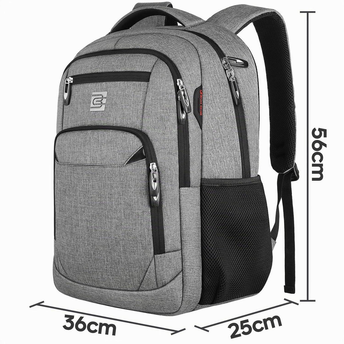 20 Zoll Laptop Rucksack Grau – Schulrucksack für Teenager & Herren