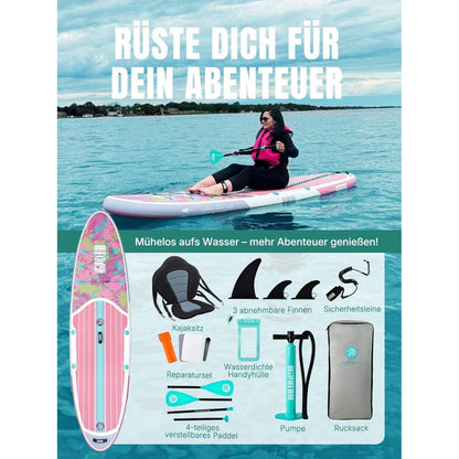 Aufblasbares Stand Up Paddle Board für 2 Personen mit Sitz