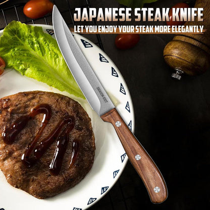 Steakmesser Set 6-teilig mit Holzgriff & Geschenkbox