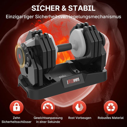Verstellbare Hanteln 2-27kg für Home Gym, Platzsparend