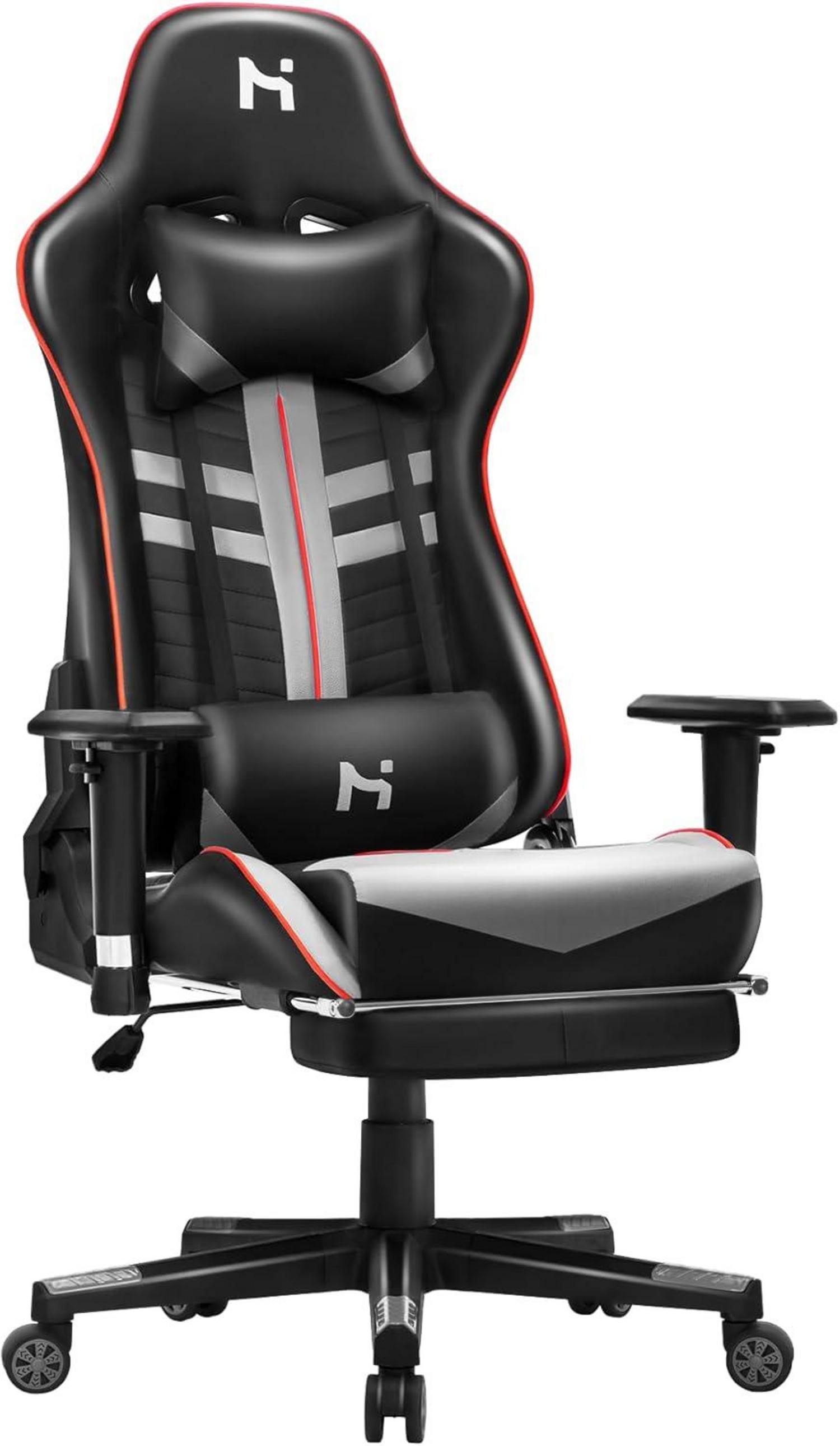 Ergonomischer Gaming Stuhl mit Kopfstütze und Lendenkissen