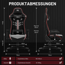 Gaming Stuhl Schwarz-Grau, Ergonomisch, 150kg Belastbarkeit