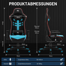 Ergonomischer Gaming Stuhl mit Fußstütze und