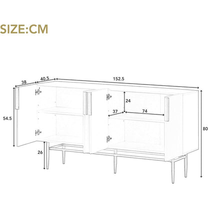 Modernes Sideboard mit 4 Türen & Schubladen – Schwarz