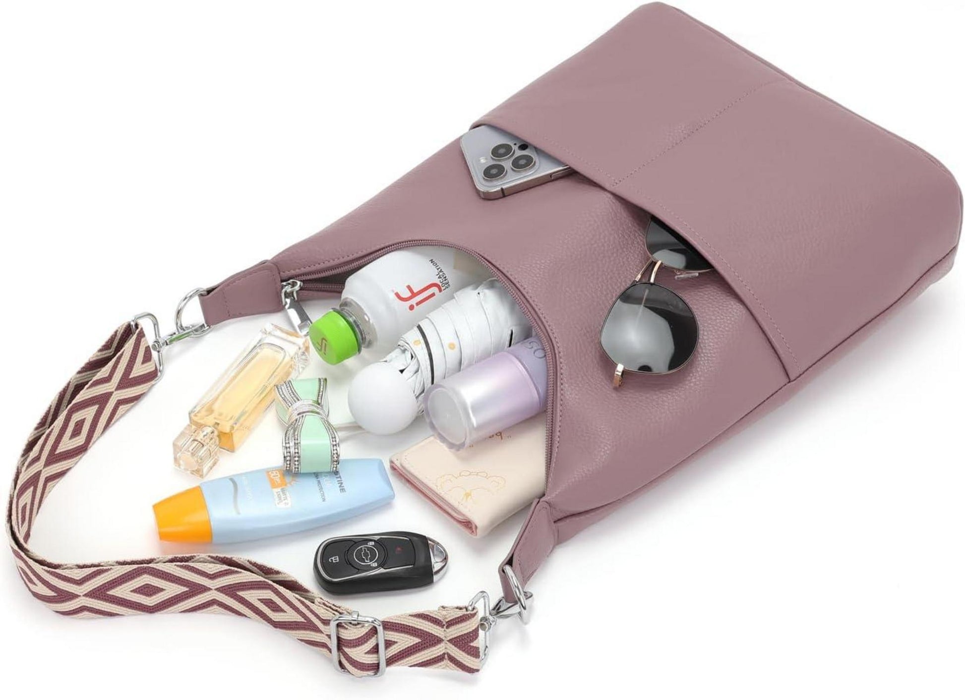 SOGYECS Damen Umhängetasche Crossbody Bag Groß Lila