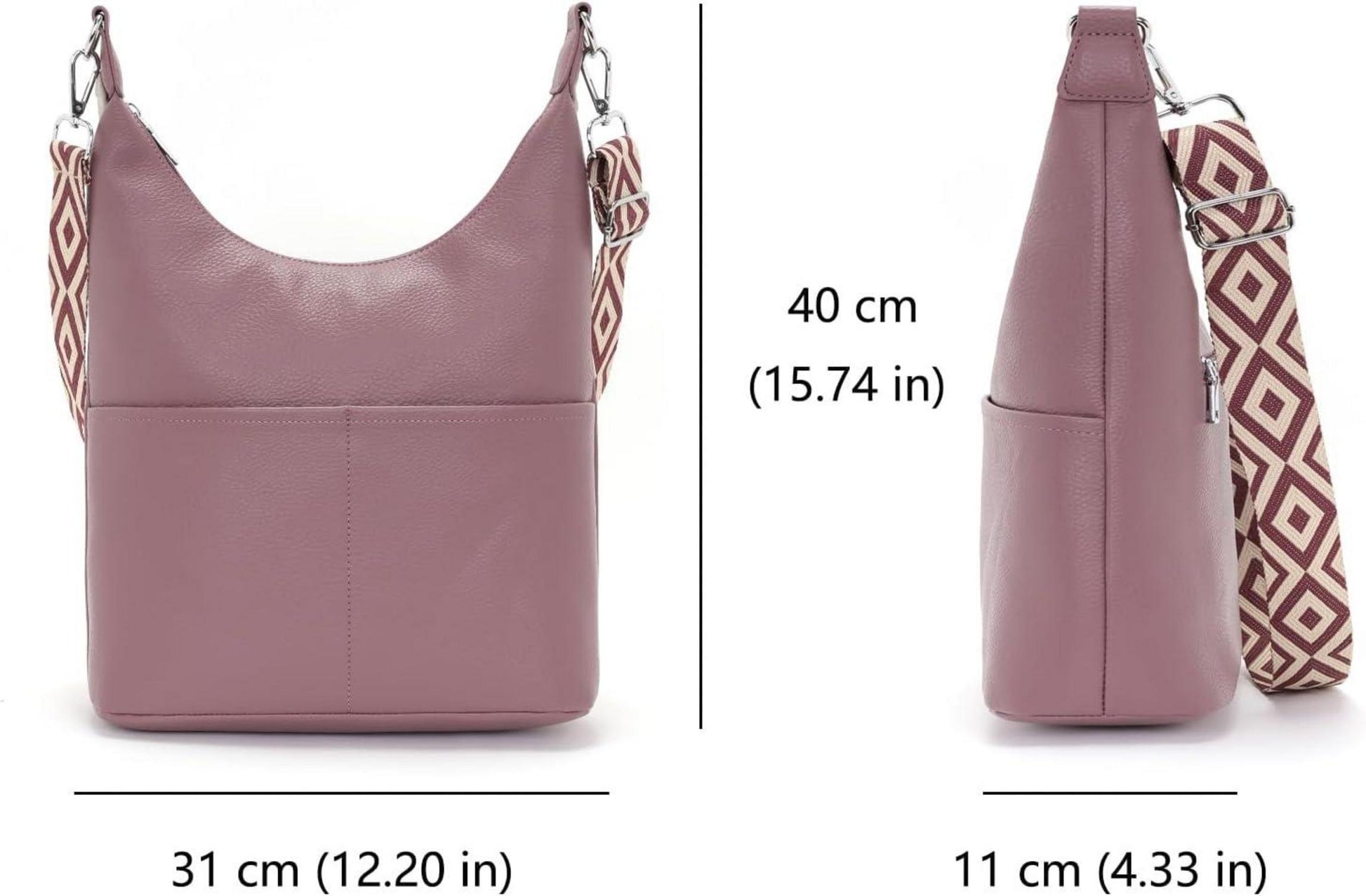 SOGYECS Polene Damen Umhängetasche Vegan Leder Crossbody BLila