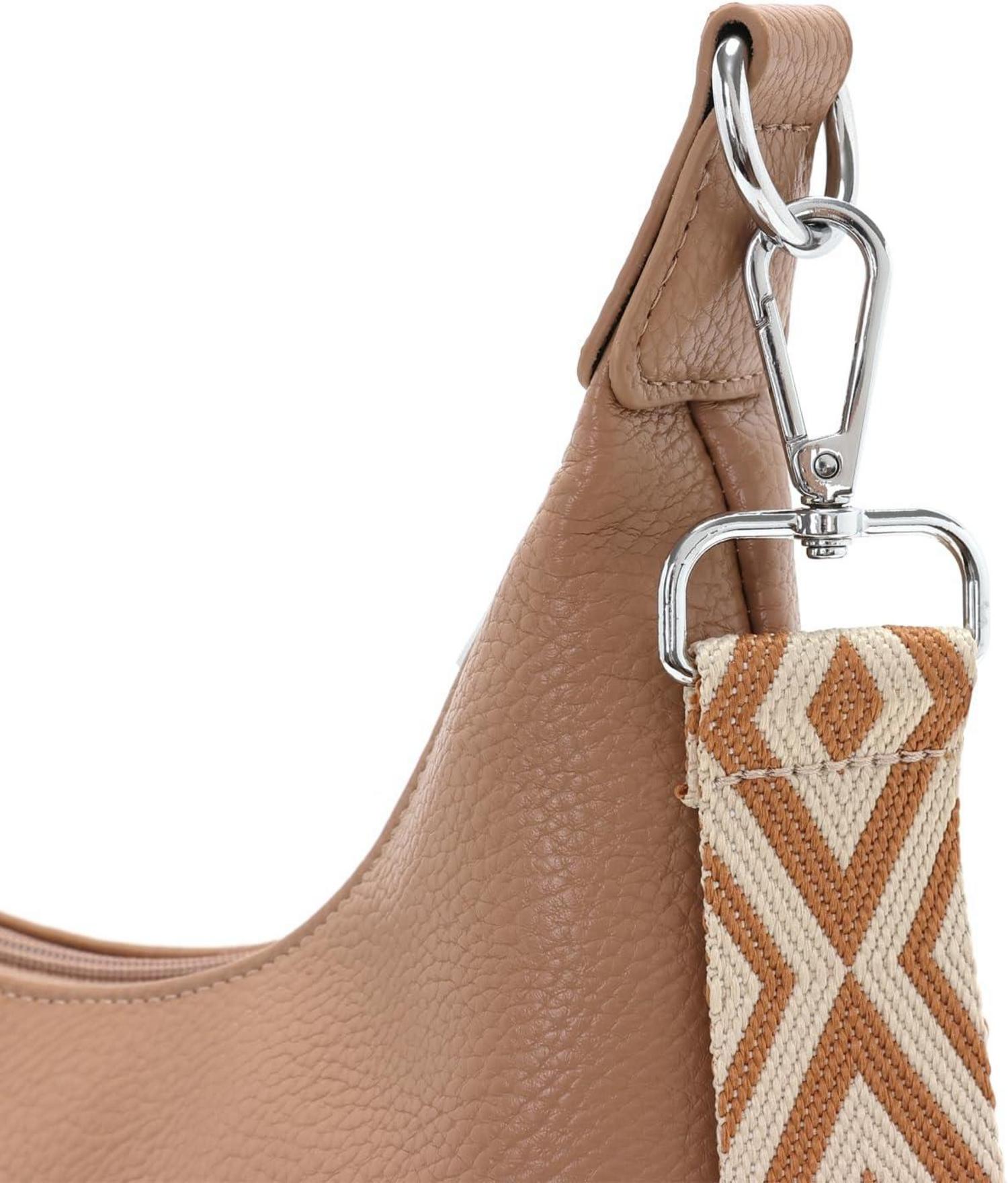 Damen Handtasche Umhängetasche Groß Vegan Leder Khaki