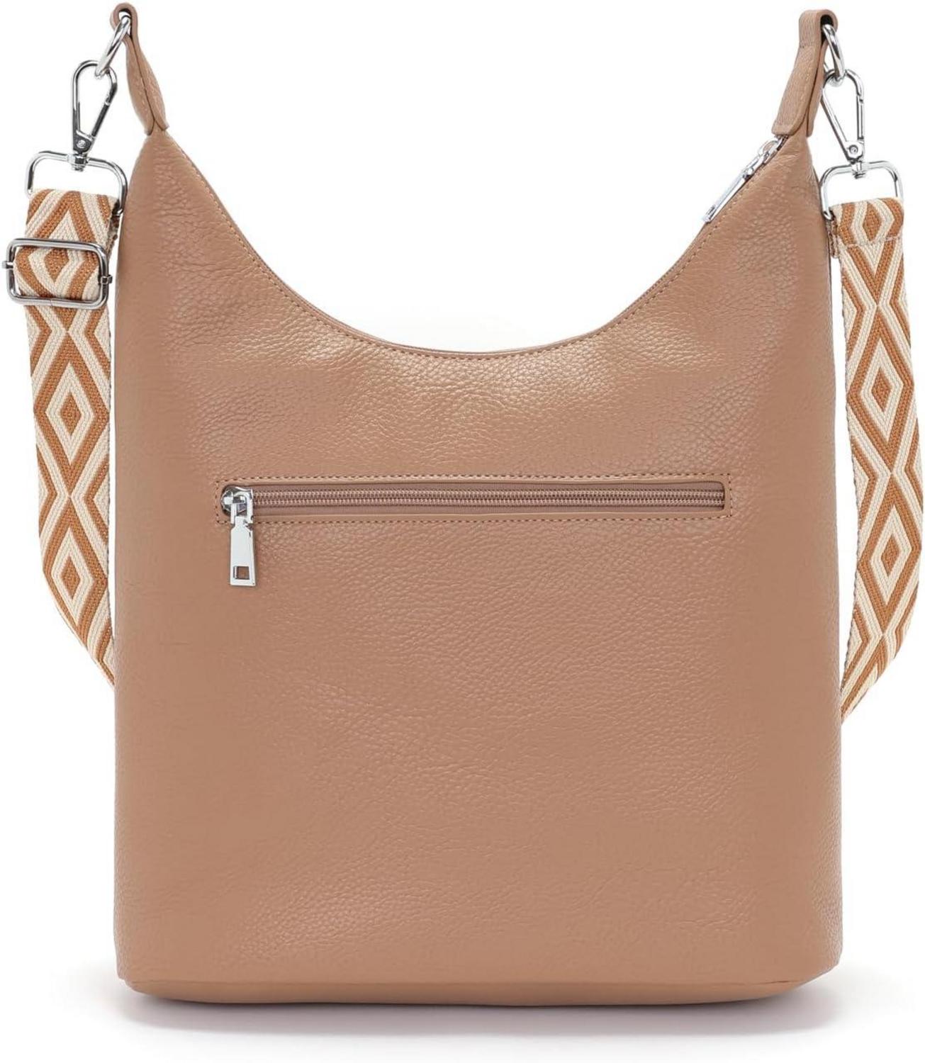 SOGYECS Polene Große Umhängetasche Damen Vegan Leder Schultertasche Khaki