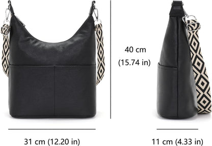 SOGYECS Umhängetasche Damen Schwarz Vegan Leder
