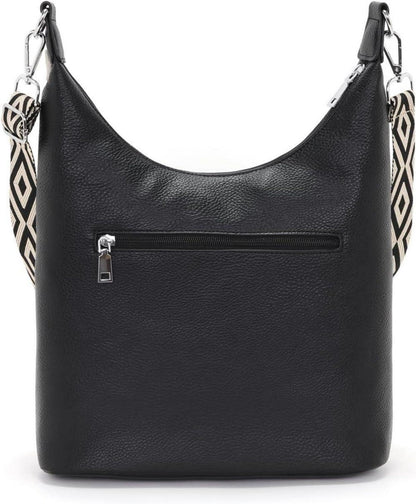 SOGYECS Umhängetasche Damen Schwarz Vegan Leder