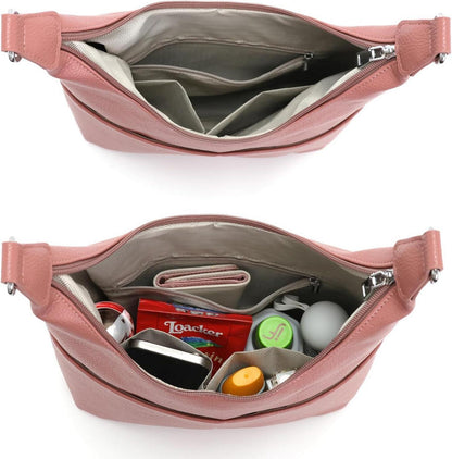 Damen Handtasche Groß Vegan Leder Umhängetasche Crossbody Tasche