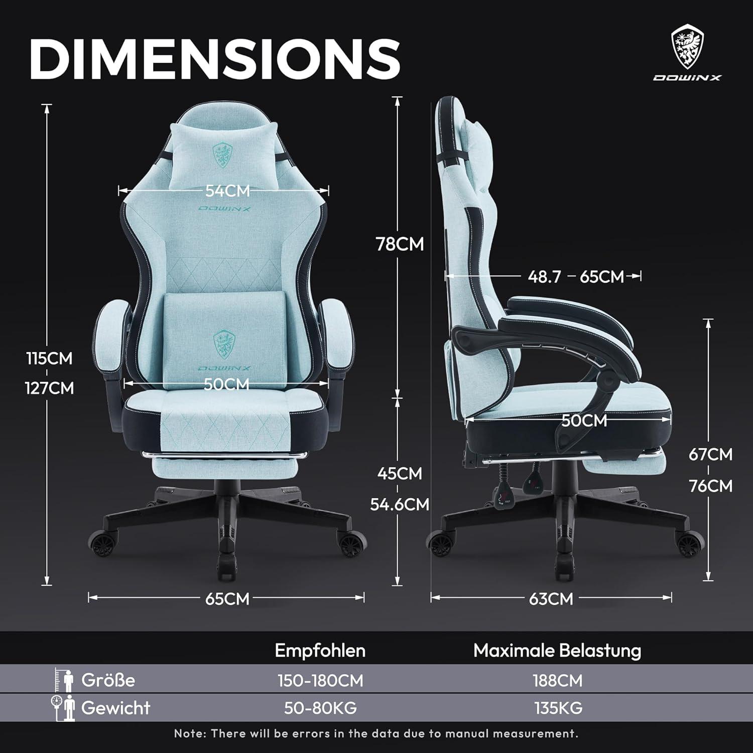 Dowinx Gaming Stuhl mit Stoff, Massage